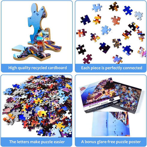 Dreamy Positano - 1000 Piece Jigsaw Puzzle - Signature Collection Twilight Sea Sight Large Puzzle for Adults Teens
