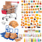 175PCS Miniature Courier Box Set, Shopping Mall Shipping Boxes, Mini Supermarket Handcart Models for Dollhouse Play