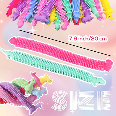 20 PCS Stretchy Fidget Toy - Colorful Sensory Fidget Worm Stretch Toys for Kids, Adults, Stress Relief Present