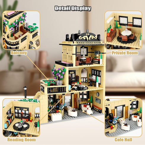 City Coffee Shop Building Blocks Set, Compatible with Lego City House, 1443pcs Modular Building for Adults