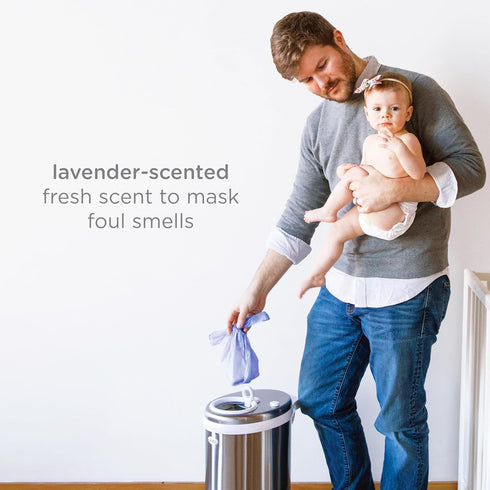 200 Count Ubbi Disposable Diaper Sacks, Lavender Scented, Easy-To-Tie Tabs, Diaper Disposal or Pet Waste Bags