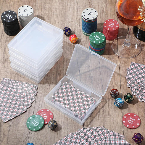 50 3.7x2.7 Inch Skylety Pcs blank Playing Card Case, Clear Poker Box Snap Closed, Plastic Playing Game Card Storage Box