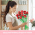 Set, 960PCS Sopu Red Rose Bouquet Building Roses Artificial Flowers Botanical Collection for Dinner Table Home Decor