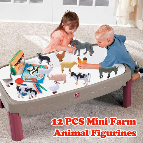 smilixin 12 Set,Animals PCS Animals Figures,Mini Farm Animal Figurines,Plastic Farm Animal Figures Learning Educational