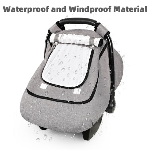 Cozy, Winter Baby Car Seat Cover Waterproof, Windproof Car Seat Covers for Newborns with Double-Layer Window, Infant