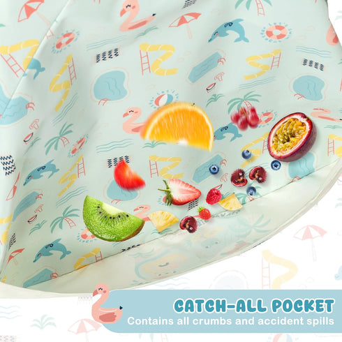 Mess-Free Long Sleeve Baby Feeding Smock - Waterproof Bibs for Infants and Toddlers