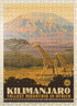 MyPuzzle Kilimanjaro: Vintage Poster - Premium 500 Piece Jigsaw Puzzle for Adults, Tallest Mountain in Africa