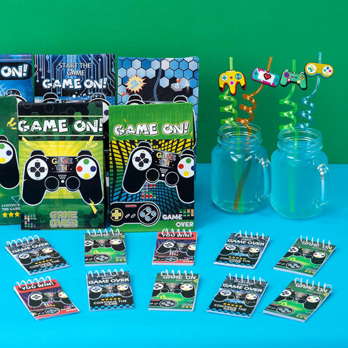 Video Game Party Favors Birthday Supplies for Kids, Game On Stuffer Gifts, Boys Gamer Party Decorations Bags