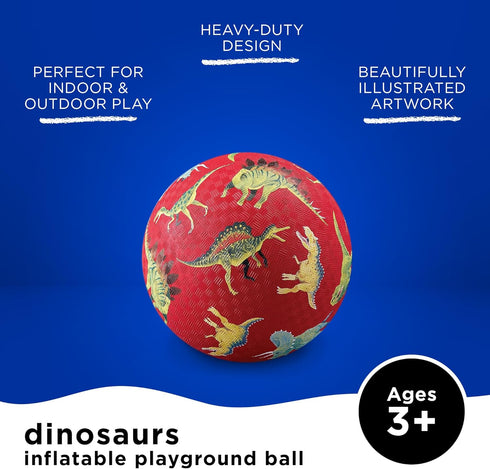Crocodile Creek Rubber Playground Ball, Ships Inflated, Durable Design for Indoor Outdoor Games for Kids 3 Years and Up.