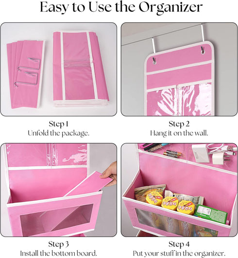 Giraffe Creation 4 Closet Over Door Organizer with Large Capacity Pockets, Hanging Organizer Storage for Bathroom