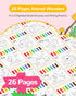 TECJOE Paint with Water Coloring Books for Toddlers, 26 Pages A to Z Animal Watercolor Paint Set