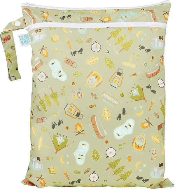 Bumkins Waterproof Wet Dry Bag for Baby, Travel, Swim Suit, Cloth Diapers, Reusable Zip Packing Pouch