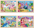 OGYZW 4-6, 4 Packs 24 3 4 5 6 Puzzles for Kids Ages Pcs Unicorn Princess Mermaid Wooden Jigsaw Puzzles, Preschool