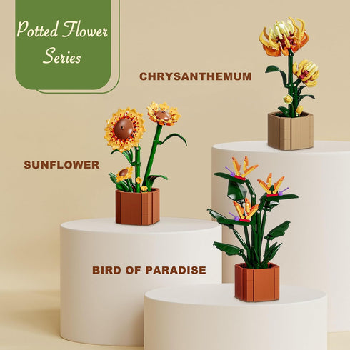 Set 320 Set Bird of Paradise Flowers Building Blocks Ideal for Teens and Adults PCS, Creative DIY Flower Bouquet Home