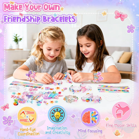 5-12 5 6 7 8 9 10 Friendship Bracelet Making Kit for Girls, Year Old Girl Birthday Gifts, Arts and Crafts Kits