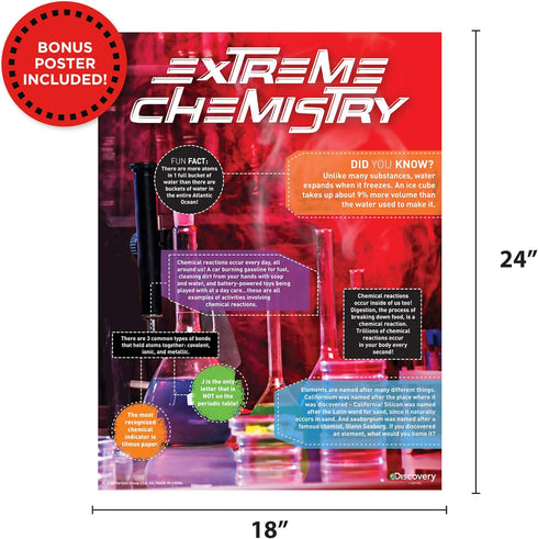 Discovery Extreme Chemistry STEM Science Kit - At-Home Chemistry Experiments for Kids Ages 8-10, Birthday Party