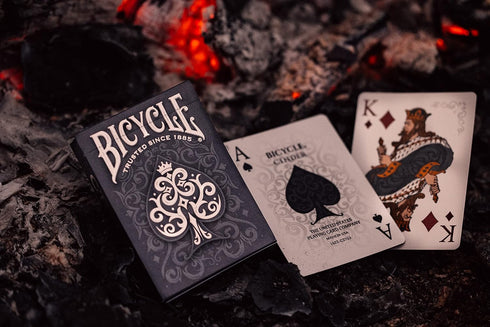 Bicycle Cinder Premium Playing Cards - Silver Smoke Foil, 1 Deck