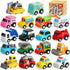 Fajiabao 18 Pcs Toy Car Mini Pull Back Cars for Toddlers, Party Favors Bulk Small Construction Toys for Kids