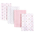 Multipack, 8-Pack, Luvable Friends Cotton Poly Flannel Burp Cloths Girl Feathers One Size