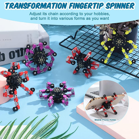Sengtin 18pcs Random Fidget Spinners,DIY Deformable Robot Fingertip Toys,Decompression Spinner,Deformable Creative
