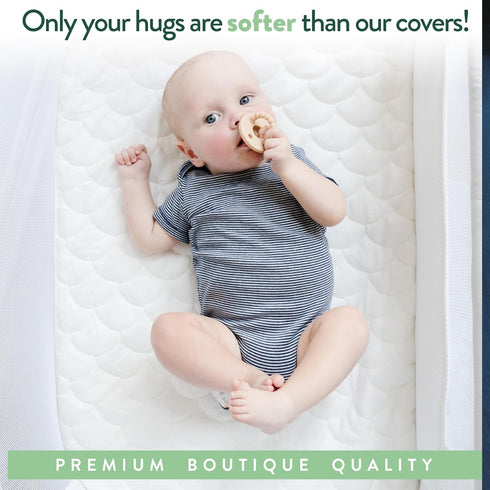 19" 32" 2 Pack Joey + Joan Waterproof Bassinet Mattress Pad Cover x for Cowiewie Bedside Sleeper Bassinet Sheets Made