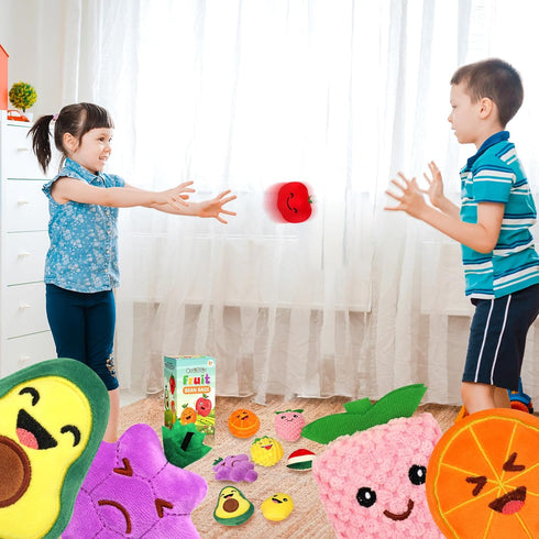8 Pack Sensory Toys for Kids, Mini Fruit Soft Stuffed Plush Toy for Girls or Boys as Party Decorations, Toddler Pretend