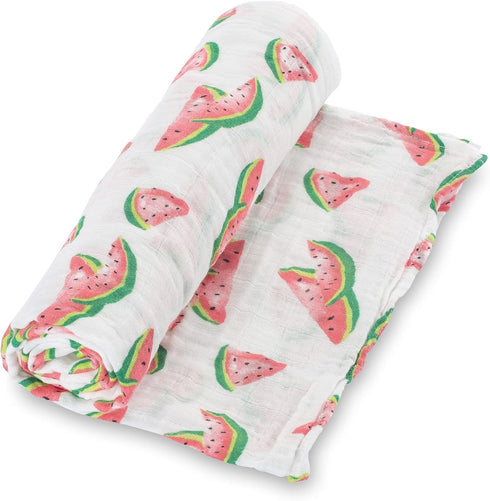 Swaddle Blanket | 100% Muslin Cotton | Newborn and Baby Nursery Essentials for Girls, Watermelon Fruit Print