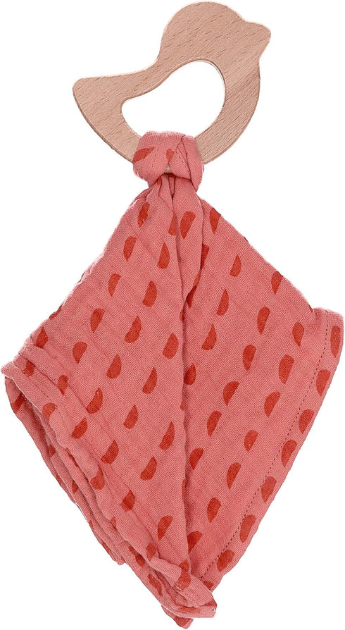 Sterntaler Soft Coral Baby Safety Blanket with Teether