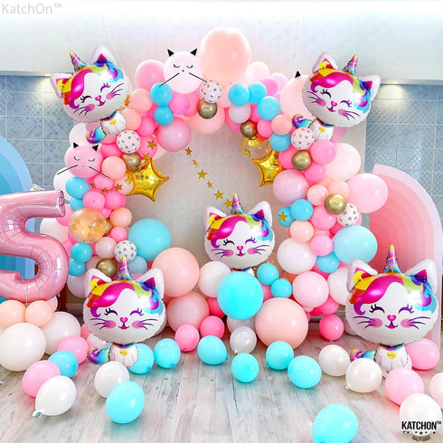 KatchOn Caticorn Birthday Party Supplies, Big 36 Inch, Pack of 6 Cat Balloons for Birthday Decorations