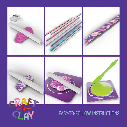 Craft 'n Clay Jewelry Dish Making Kit for Kids Ages 8-14, Best DIY Arts & Crafts Kits, Creative Toys for Preteens &