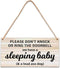 Ycyfckdr Baby Sleeping Sign - Do Not Knock Or Ring Doorbell, Rustic Hanging