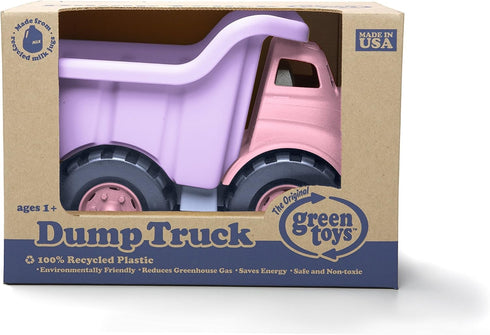 Green Toys Dump Truck in Pink Color - BPA Free, Phthalates Free Play Toys for Improving Gross Motor, Fine Motor Skills.