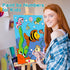 3 Pack Paint by Numbers for Kids Ages 8-12, 10*8" Color by Number Framed Canvas with 17 Acrylic Paint Pots and 6