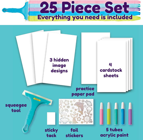 7+) Creativity for Kids Squeegeez Magic Reveal Craft Kit: Mermaid - Dot Painting Art Kits for Kids, Cool Mermaid Gifts