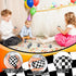 12 1.97'' Soulchen Pcs Race Cars Party Favors Stress Balls, Black and White Themed Sensory Fidget Toys Gifts for Kids