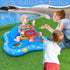 Swimming iGeeKid Baby Play Mat with Sprinkler, Inflatable Baby Pool Float with Canopy Backrest & Stackable Rings Water