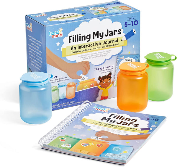 hand2mind Filling My Jars Interactive Journal, Kids Gratitude Journal, Positive Affirmations, Mindfulness Activities