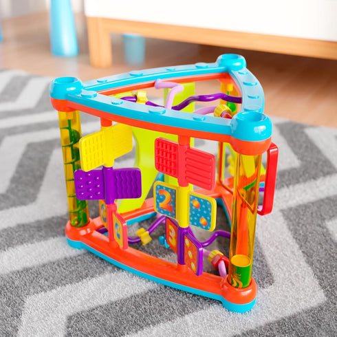 Lollipop Interactive Toddler Activity Triangle - Montessori Activity Cube for Play and Learning with Shapes and Colors