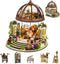 DIY Miniature House Kit,Green Garden Mini House Building Kit with LED &