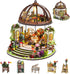 DIY Miniature House Kit,Green Garden Mini House Building Kit with LED &