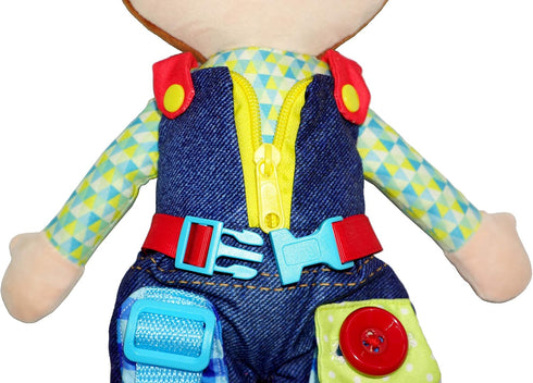 June Garden 15.5" Dressy Friends Lucas, Educational Stuffed Plush Doll for Kids and Toddlers 2 Years and Up