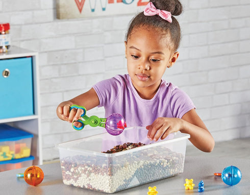 Learning Resources Handy Scoopers - Sensory Bin Sand Toys, Fine Motor, Montessori Kids, Plastic Tweezers, Homeschool