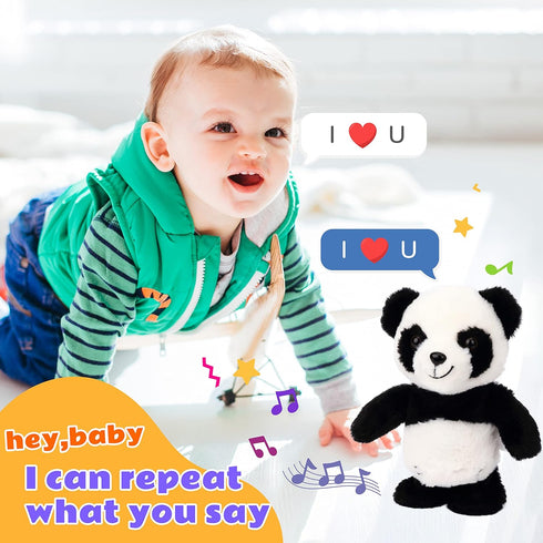 Easfan Talking Panda, Electric Walking Singing Stuffed Animal, Interactive Plush Toy for Kids Birthday Gift
