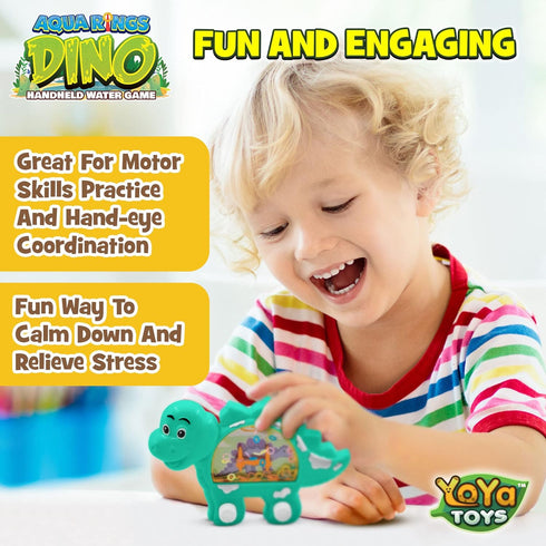 YoYa Toys Aqua Rings Dinosaur Handheld Game for Kids, Retro Portable Road Trip Toys and Calming Travel Games