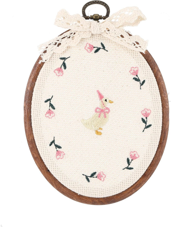 Chunful Felted Embroidered Goose Nursery Wall Decor Cute Wall Art Decorative Artwork