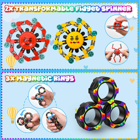15Pack 5-7, 8-12, Fidget Toys Bulk for Adult Kids Age Sensory Autism Travel Must Have ADHD Autistic Figette Classroom