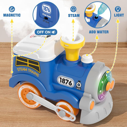 Set Set MORECOLL Train for Toddlers w/Steam, Music & Lights - First Choo Choo Train for Toddlers, Electric Train