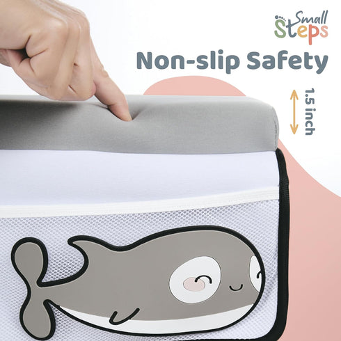 Small Steps Elbow Set Bath Kneeler and Rest Pad Ergonomic Baby Bath Kneeling Pad with Memory Foam and Non-Slip Design