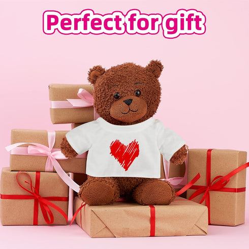 18 Pcs Stuffed Bear Clothes Sublimation Blank Bear Shirt Doll T-Shirts