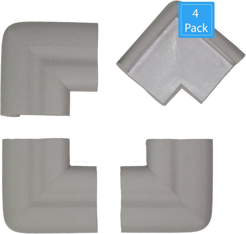 KidKusion Jumbo Corner Cushion, 4 Pack, Taupe | Made in USA | Furniture and Corner Protector
